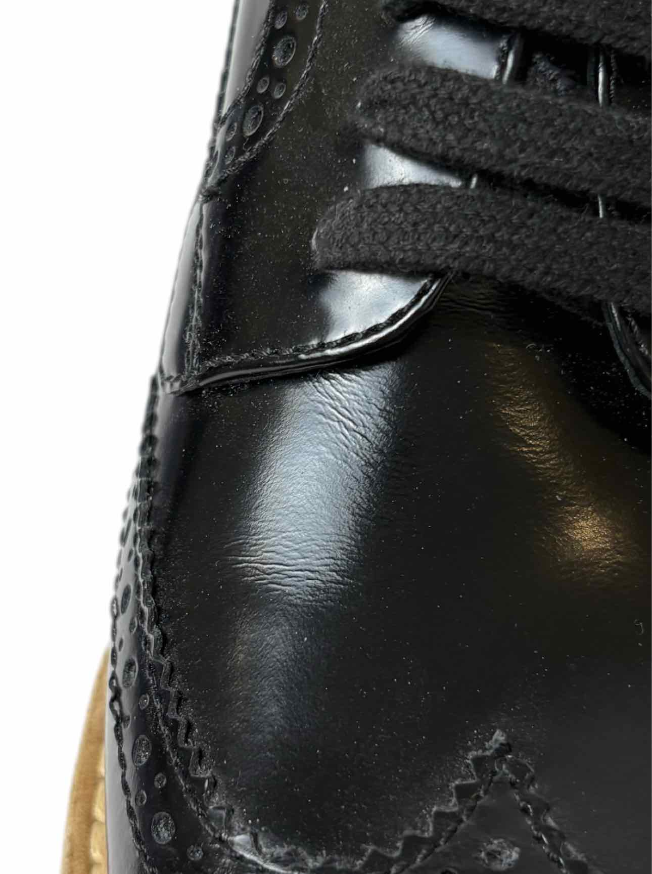 Prada Size 38.5 Leather Platform Brogue Espadrille Derby Flats - Image 8