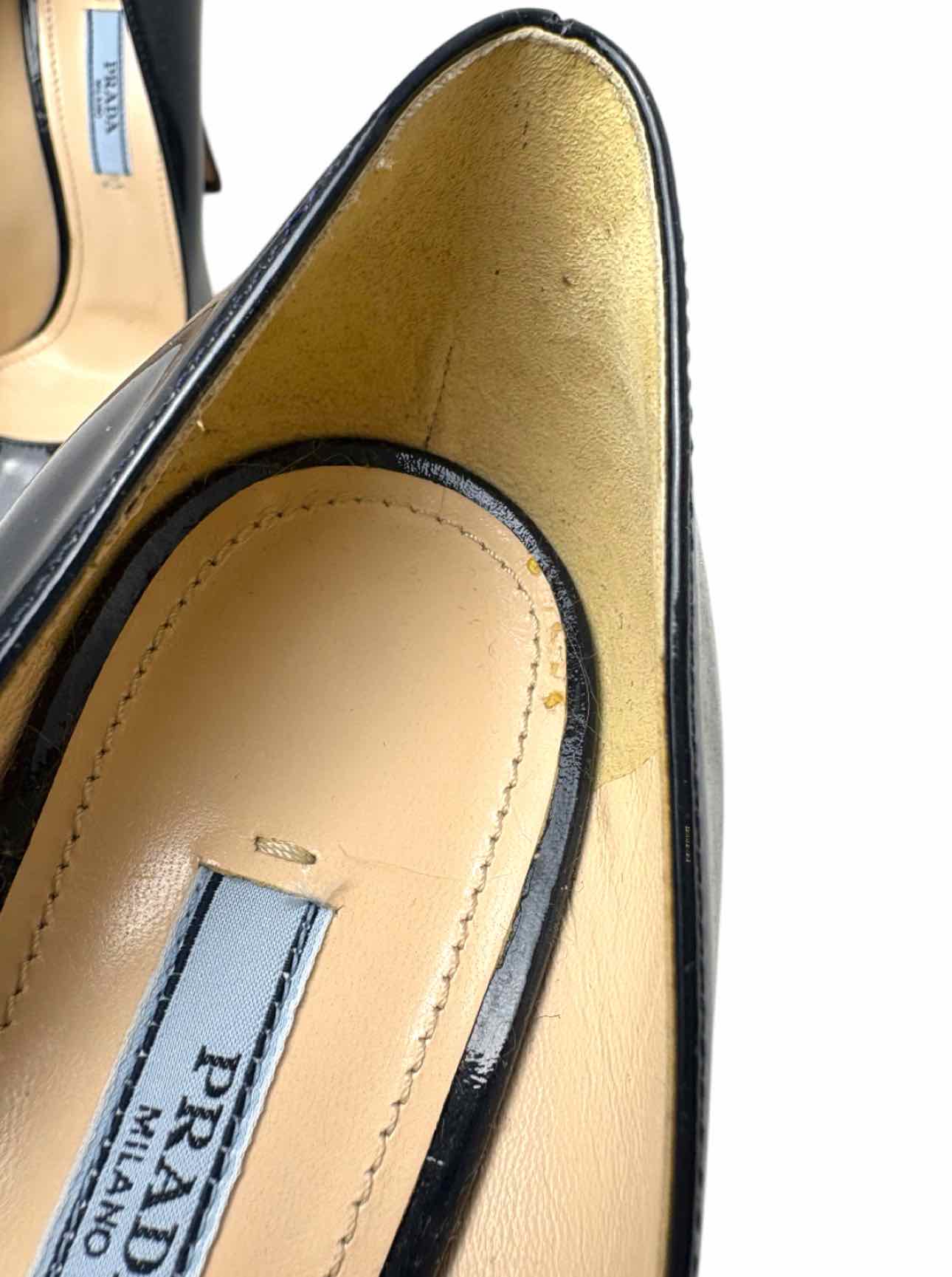 Prada Size 38.5 Patent Leather Pumps - Image 6