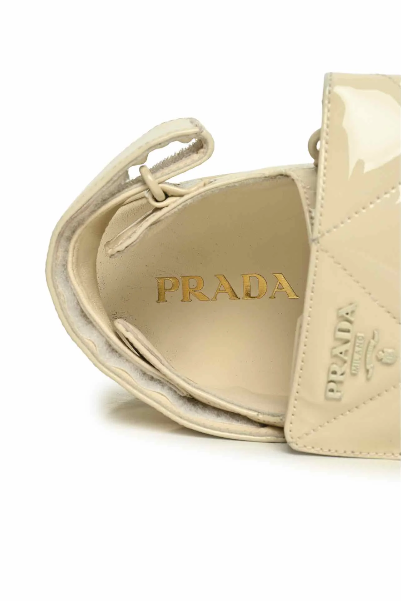 Prada Size 38.5 Quilted Patent Slingback Sport Sandals - Image 7