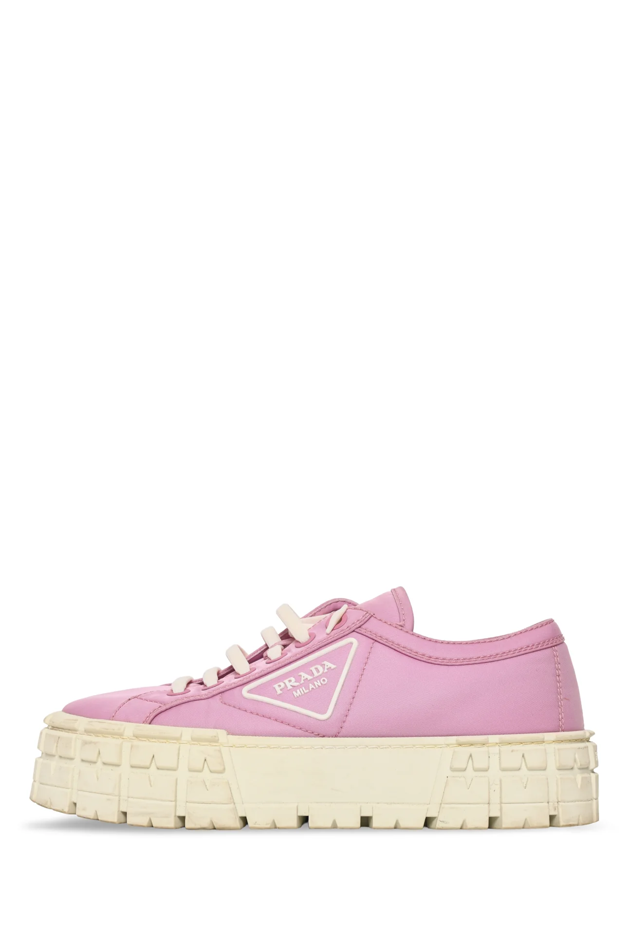 Prada Size 38.5 Re-Nylon Gabardine Triangle Logo Double Wheel Sneaker - Image 3