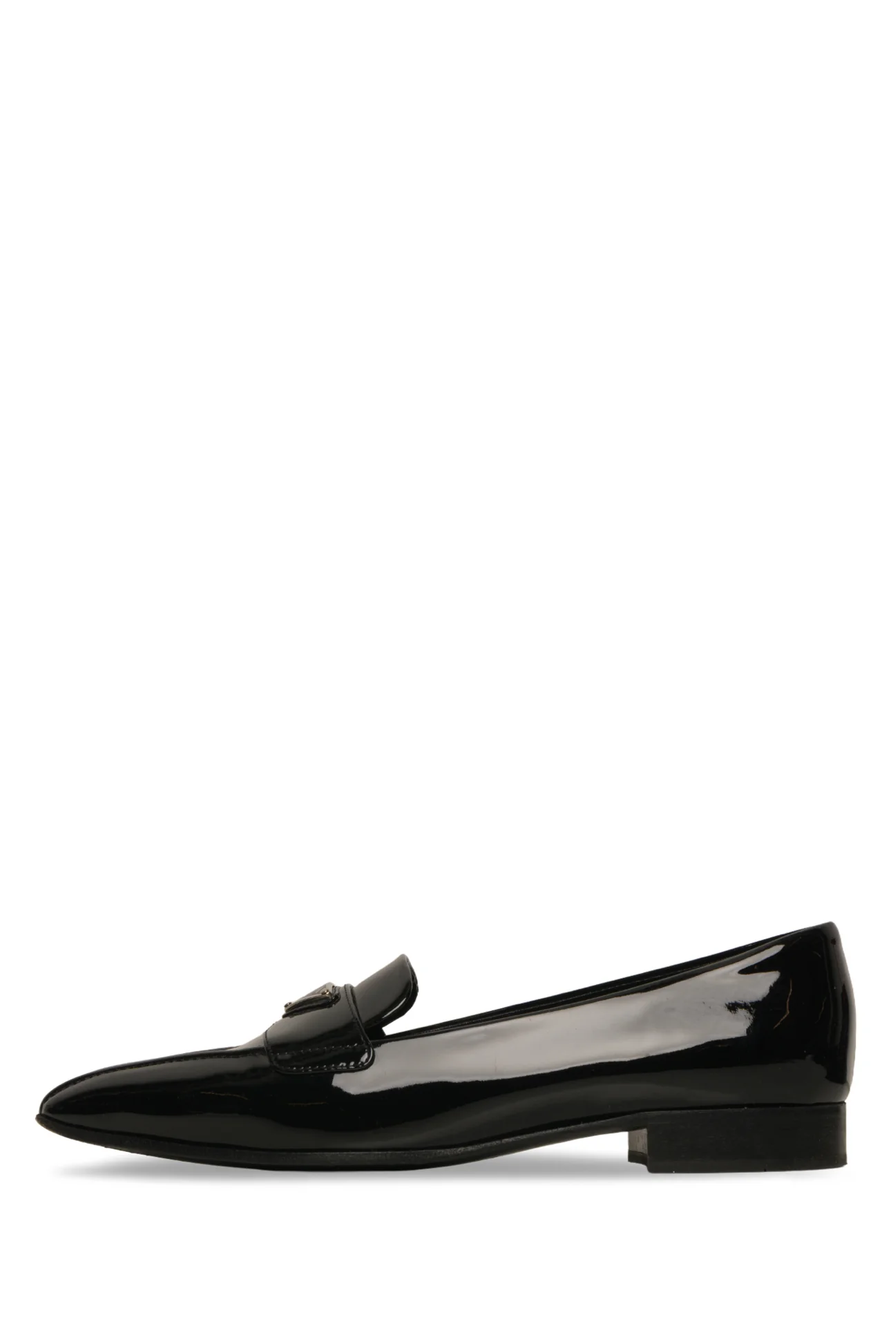 Prada Size 38 Vernice Triangle Pointed Toe Loafers - Image 3
