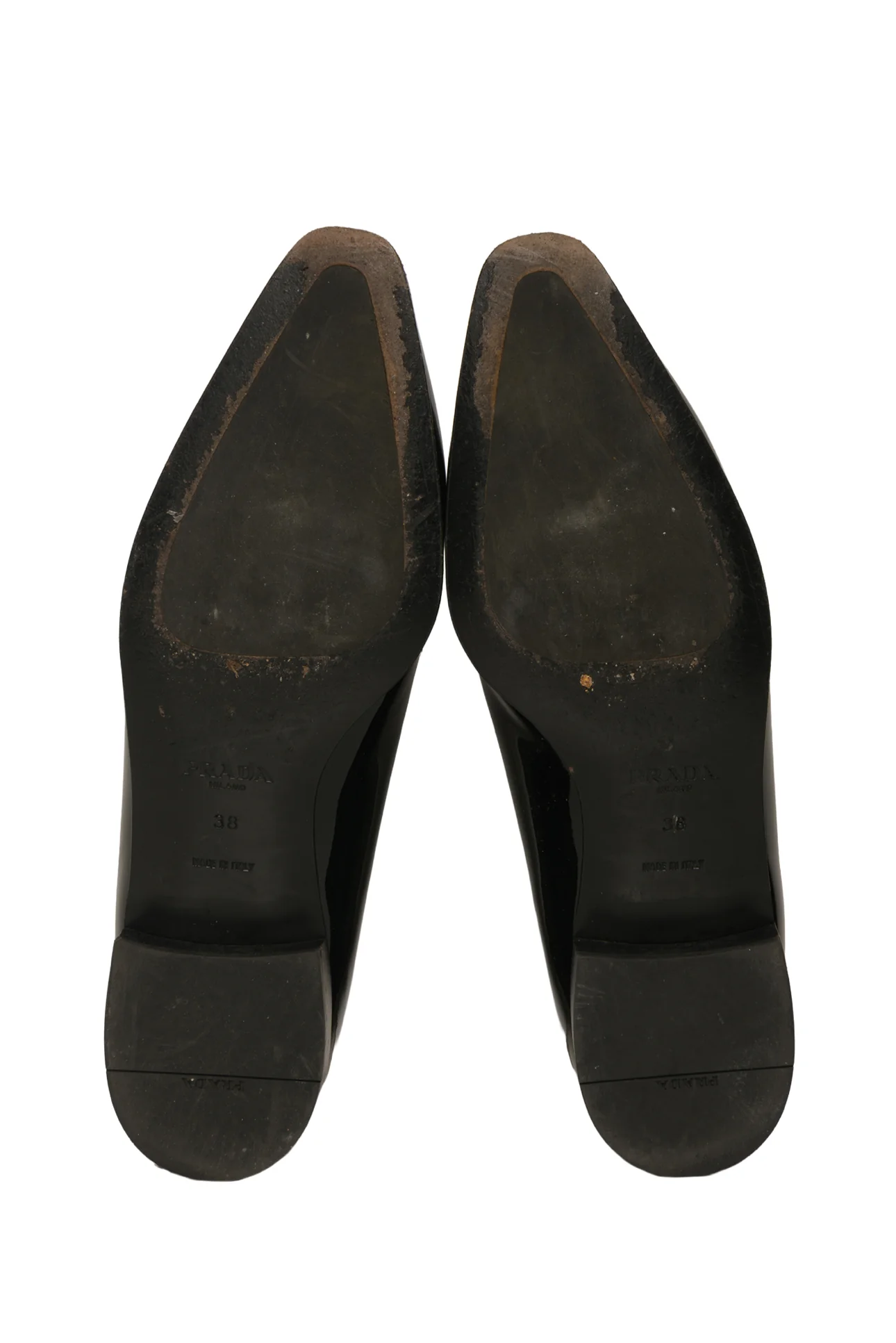 Prada Size 38 Vernice Triangle Pointed Toe Loafers - Image 7