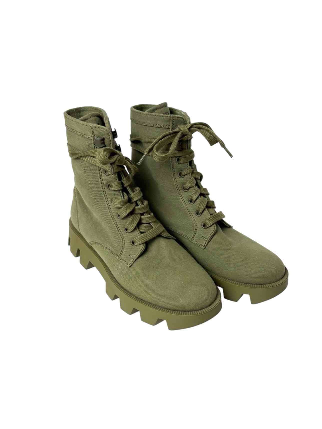 Prada Size 39 Canvas Combat Ankle Boots - Image 2