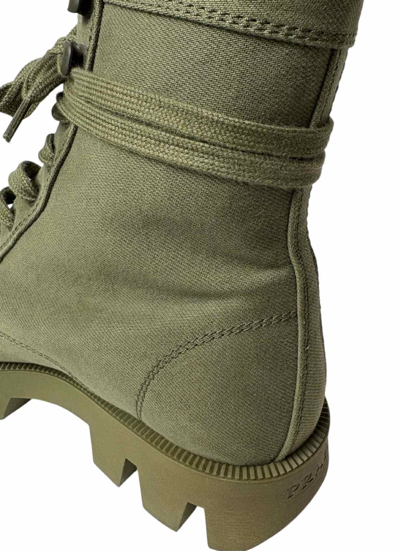 Prada Size 39 Canvas Combat Ankle Boots - Image 7