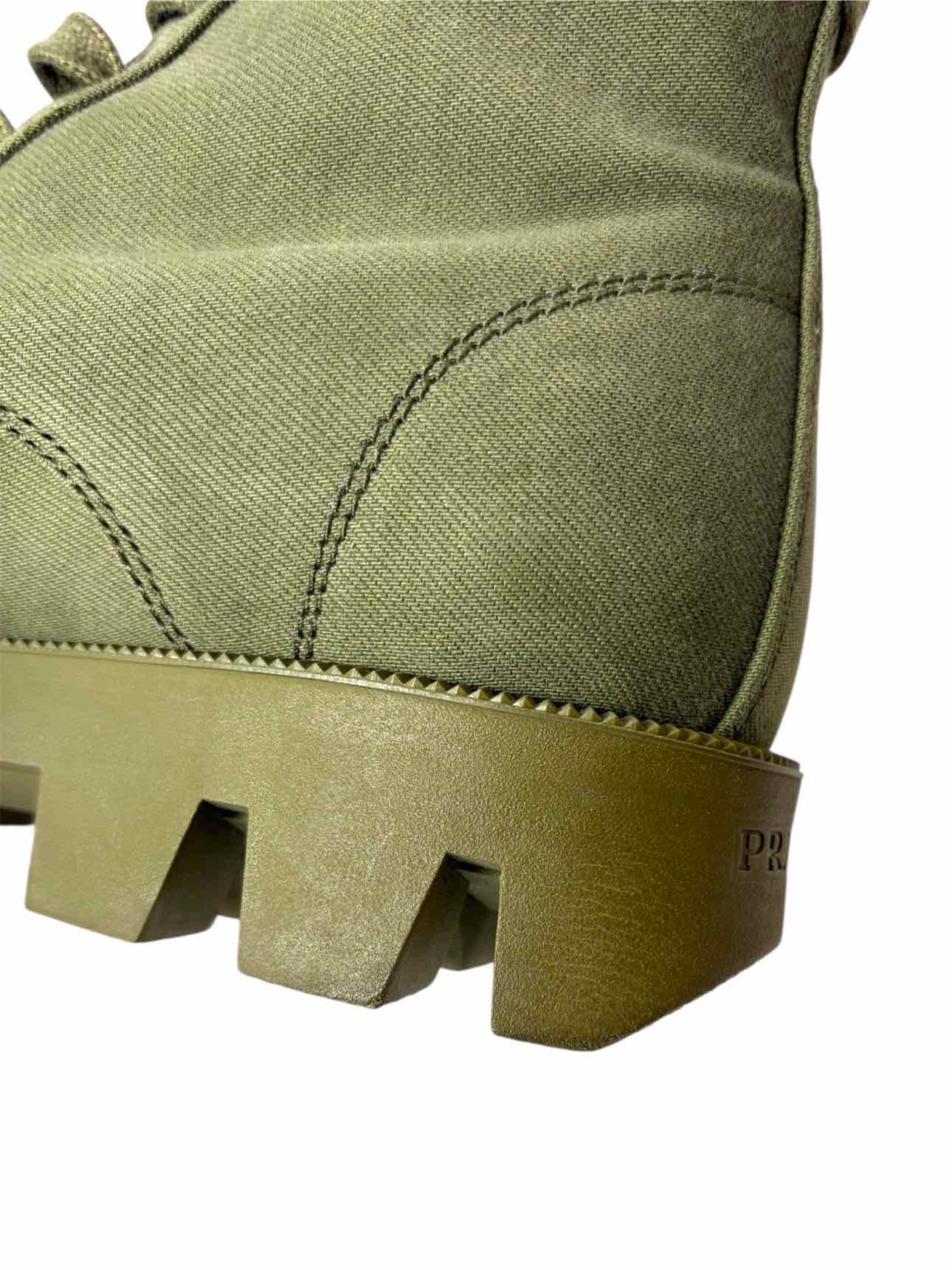 Prada Size 39 Canvas Combat Ankle Boots - Image 9