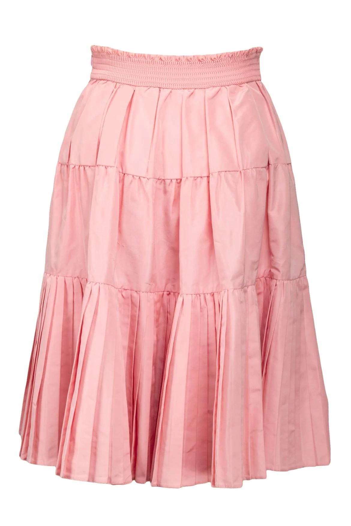 Prada Size 4 2019 Tiered Pleated Silk Skirt - Image 2