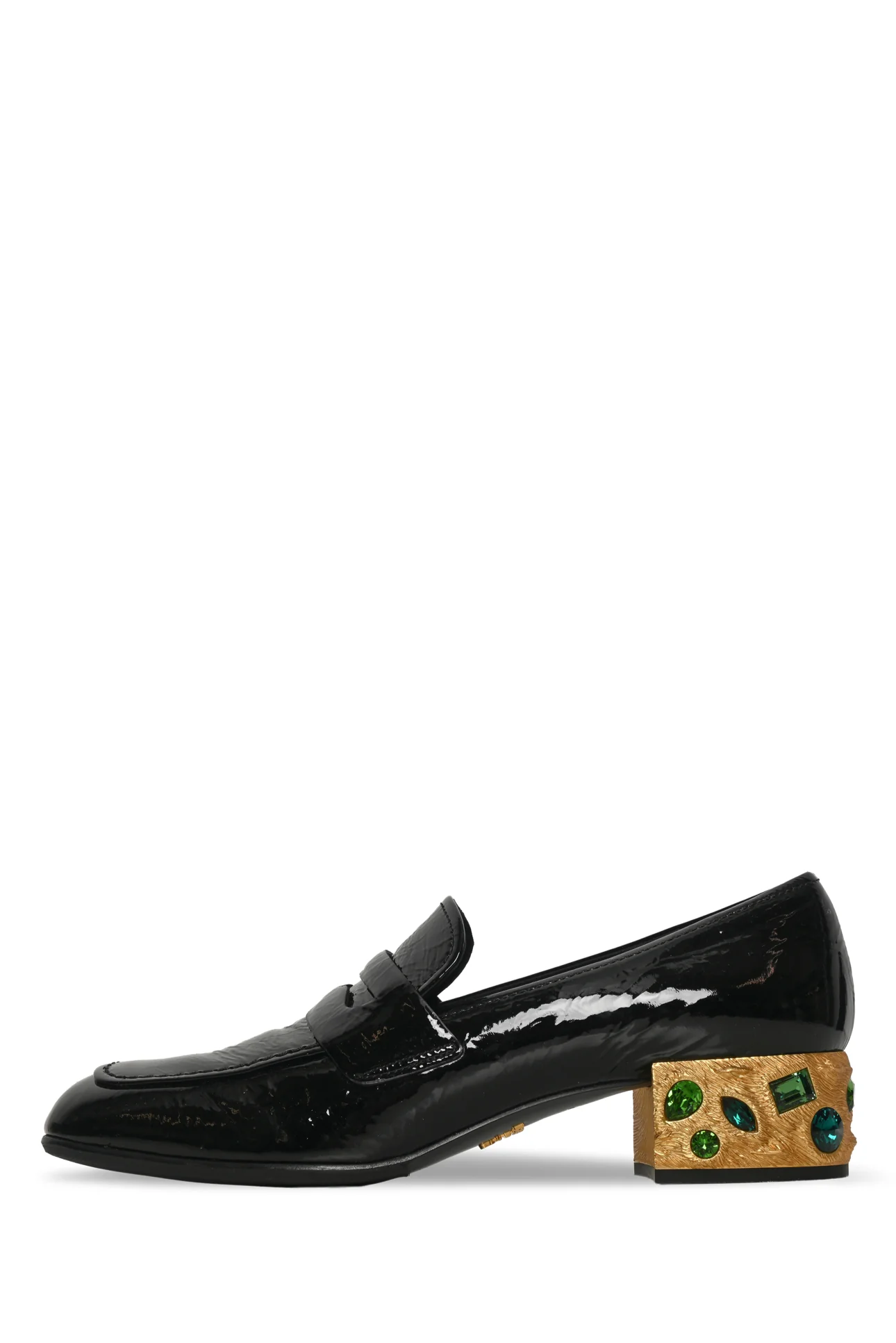 Prada Size 40 Patent Leather Jeweled Loafers - Image 3