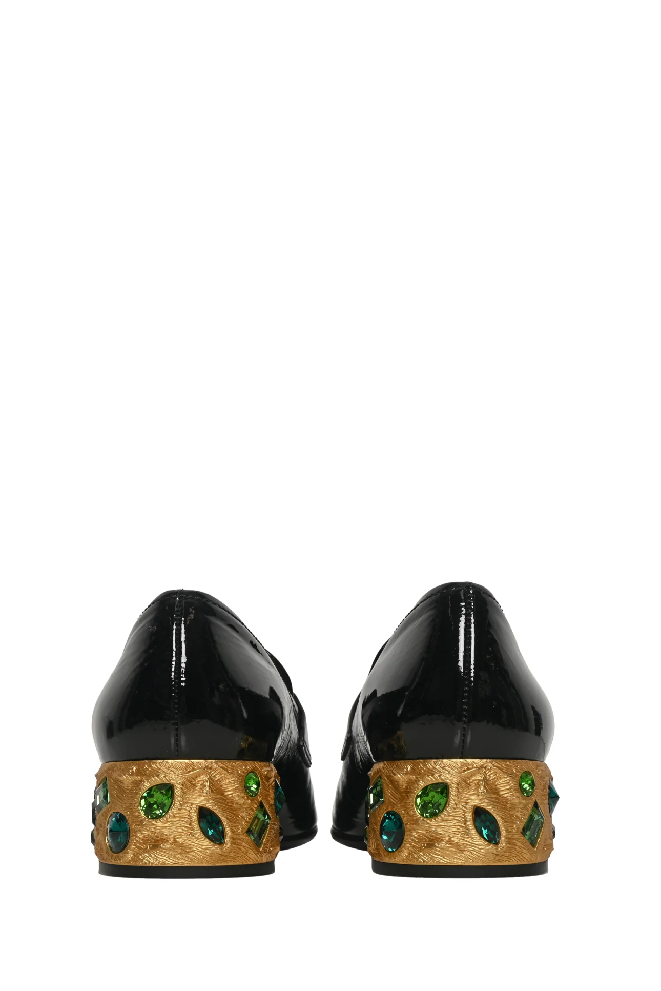 Prada Size 40 Patent Leather Jeweled Loafers - Image 4