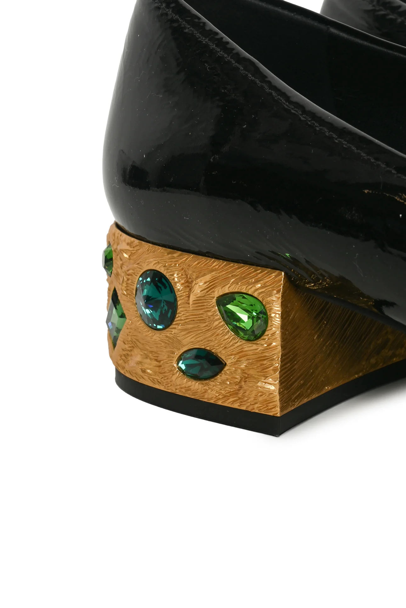 Prada Size 40 Patent Leather Jeweled Loafers - Image 5
