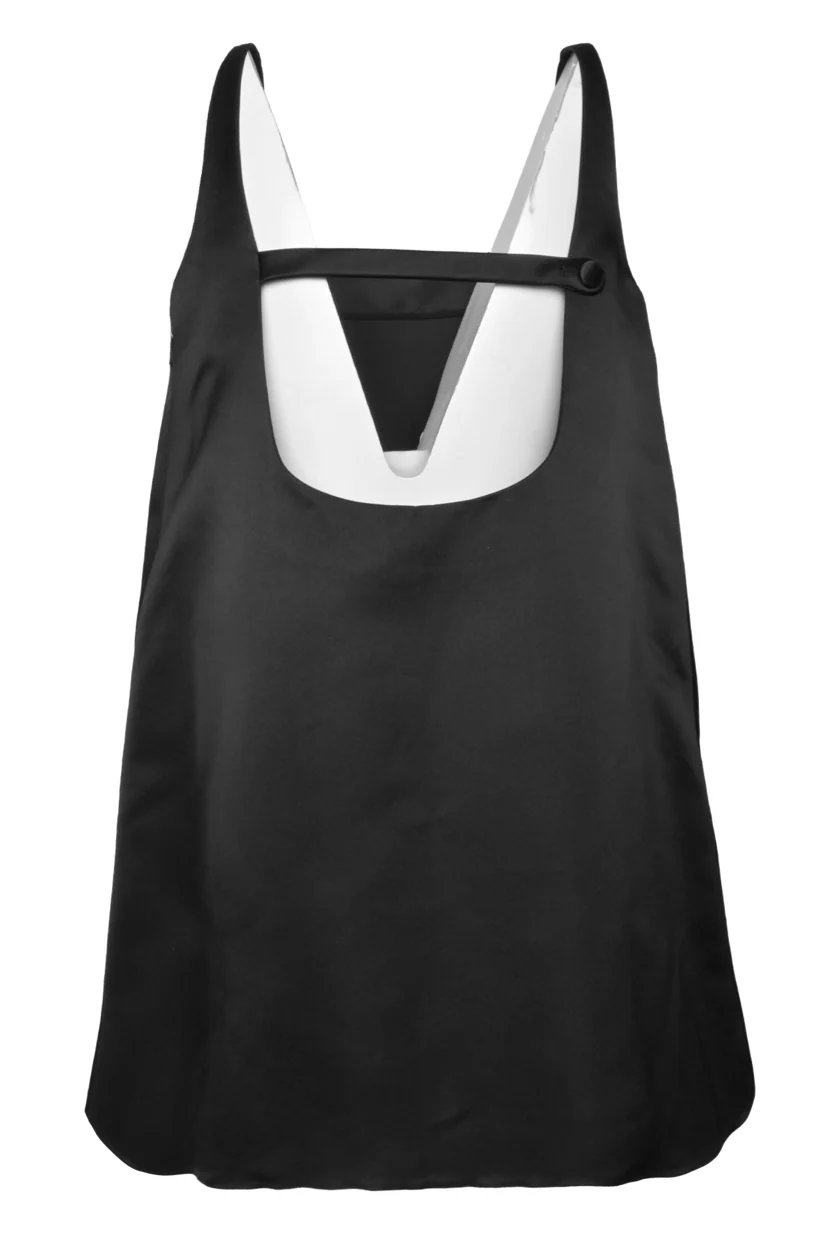 Prada Size 42 2018 Button-Detailed Silk Satin Mini Dress - Image 2