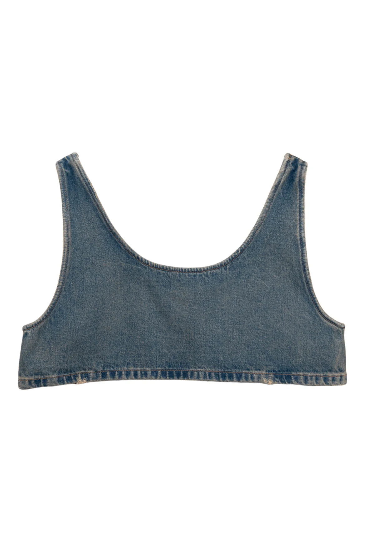 Prada Size 46 Distressed Triangle Logo Cropped Tank Top - Image 2