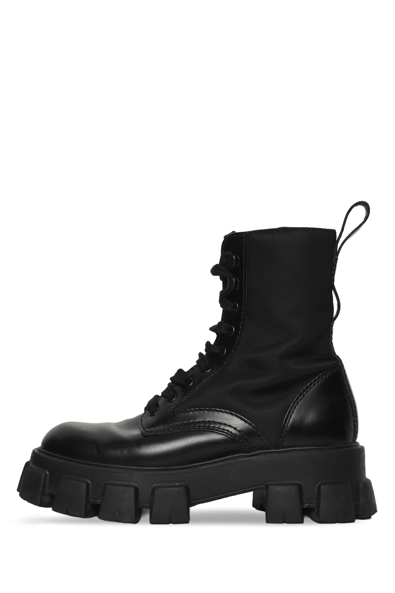 Prada Size 8.5 Monolith Leather & Re-Nylon Boots - Image 3