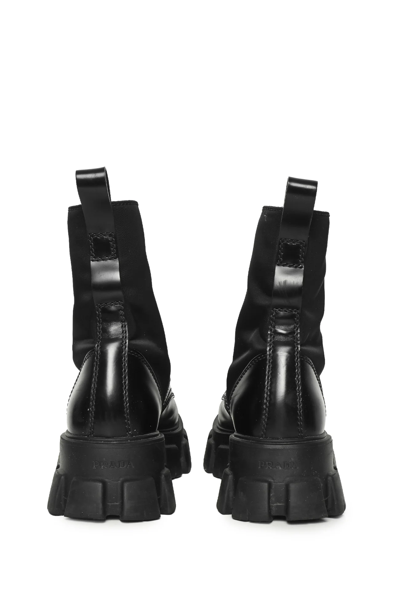 Prada Size 8.5 Monolith Leather & Re-Nylon Boots - Image 4