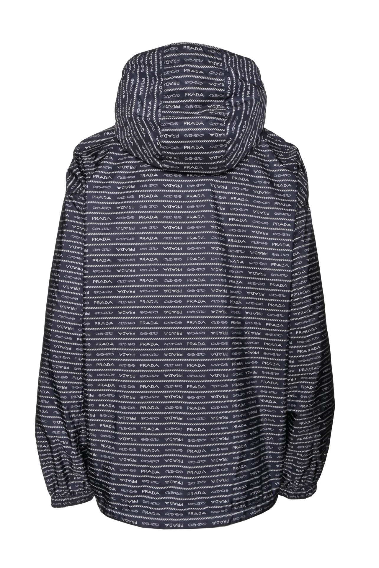 Prada Size S 2023 Re-Nylon Logo Print Hooded Windbreaker Jacket - Image 2