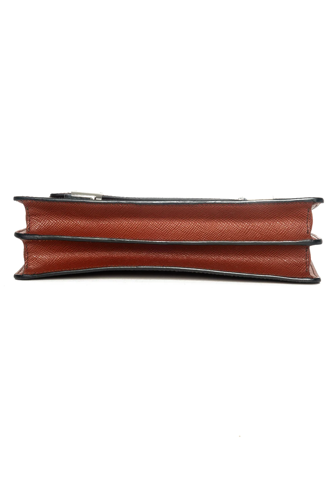 Prada Small Saffiano Double Lock Convertible Clutch - Image 5