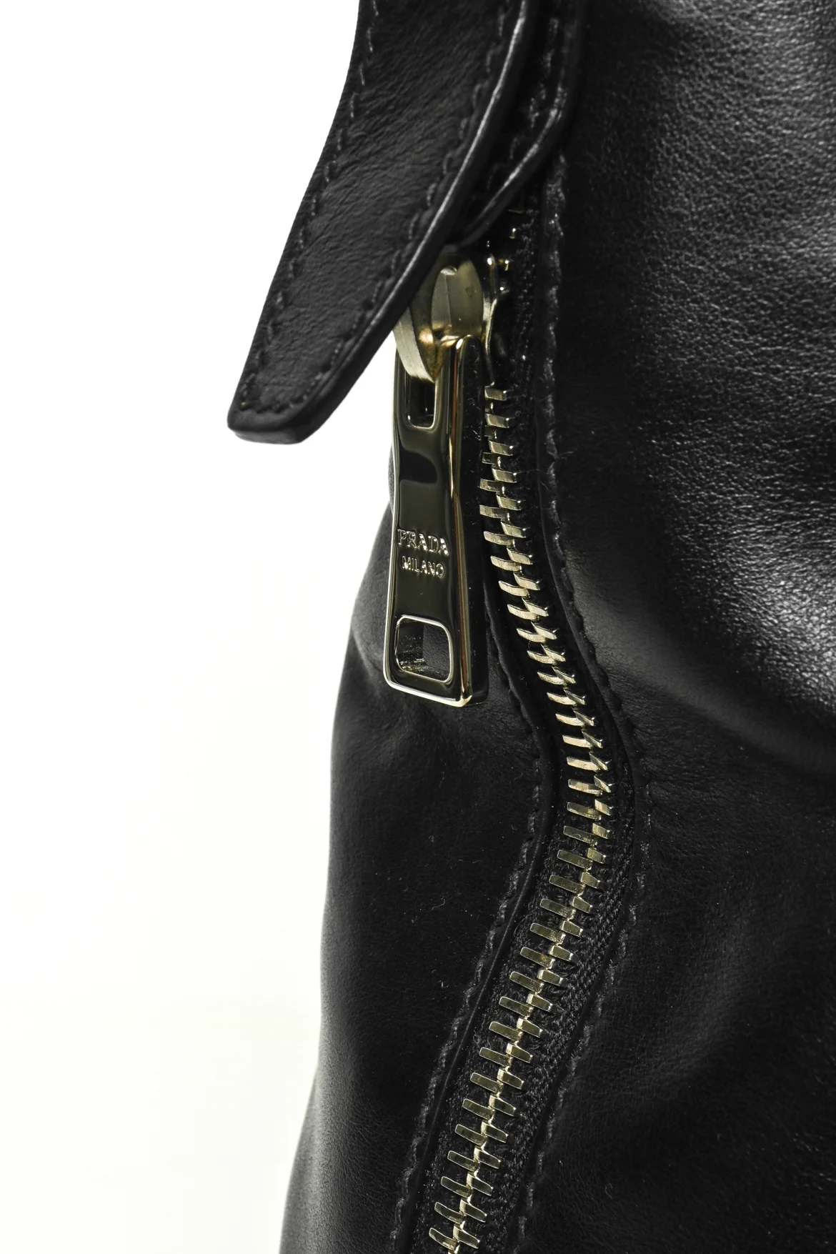 Prada Soft Leather Side Zip Tote - Image 7