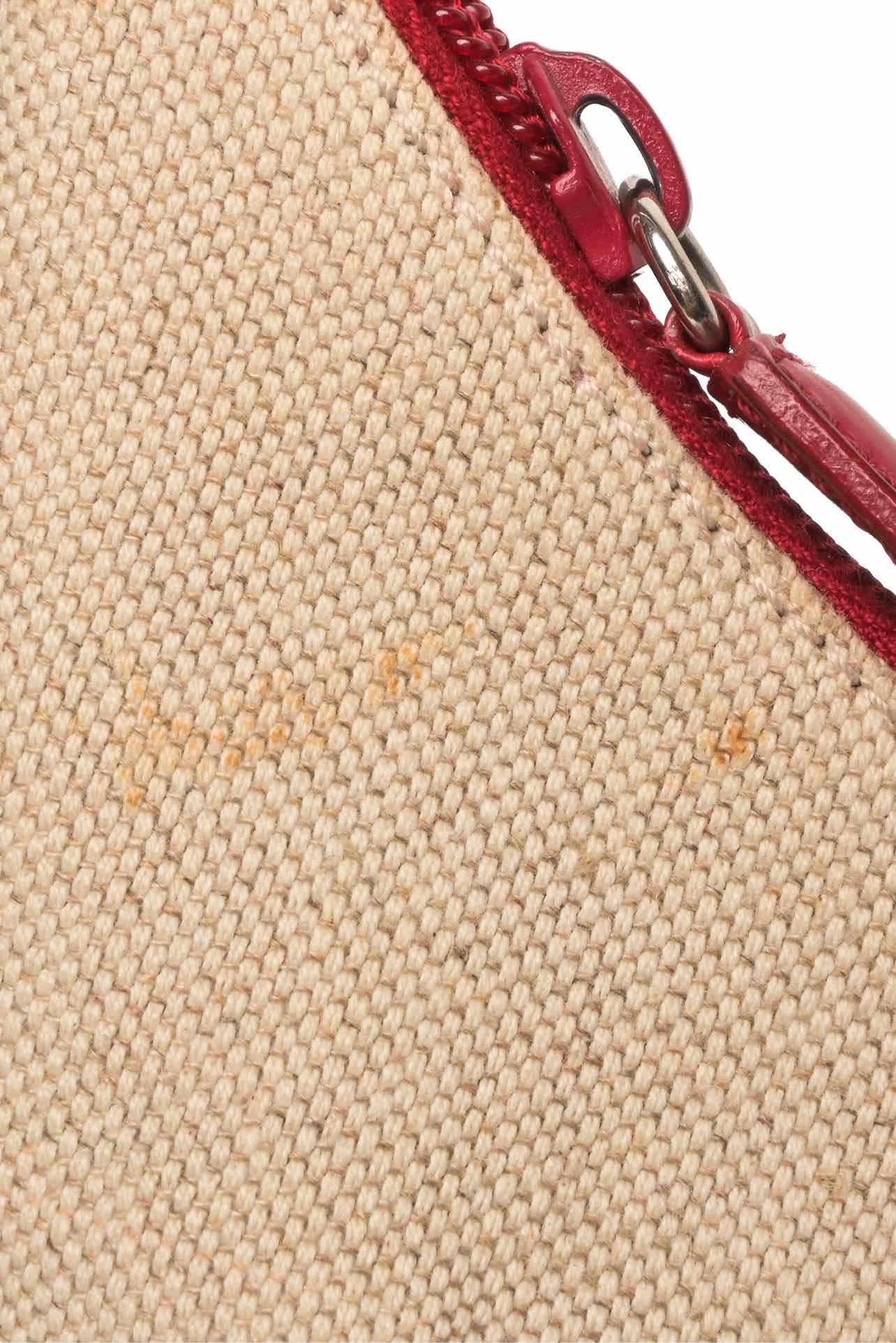 Prada Spring/Summer 1998 Enamel Metal Logo Canapa & Leather Shoulder Bag - Image 5