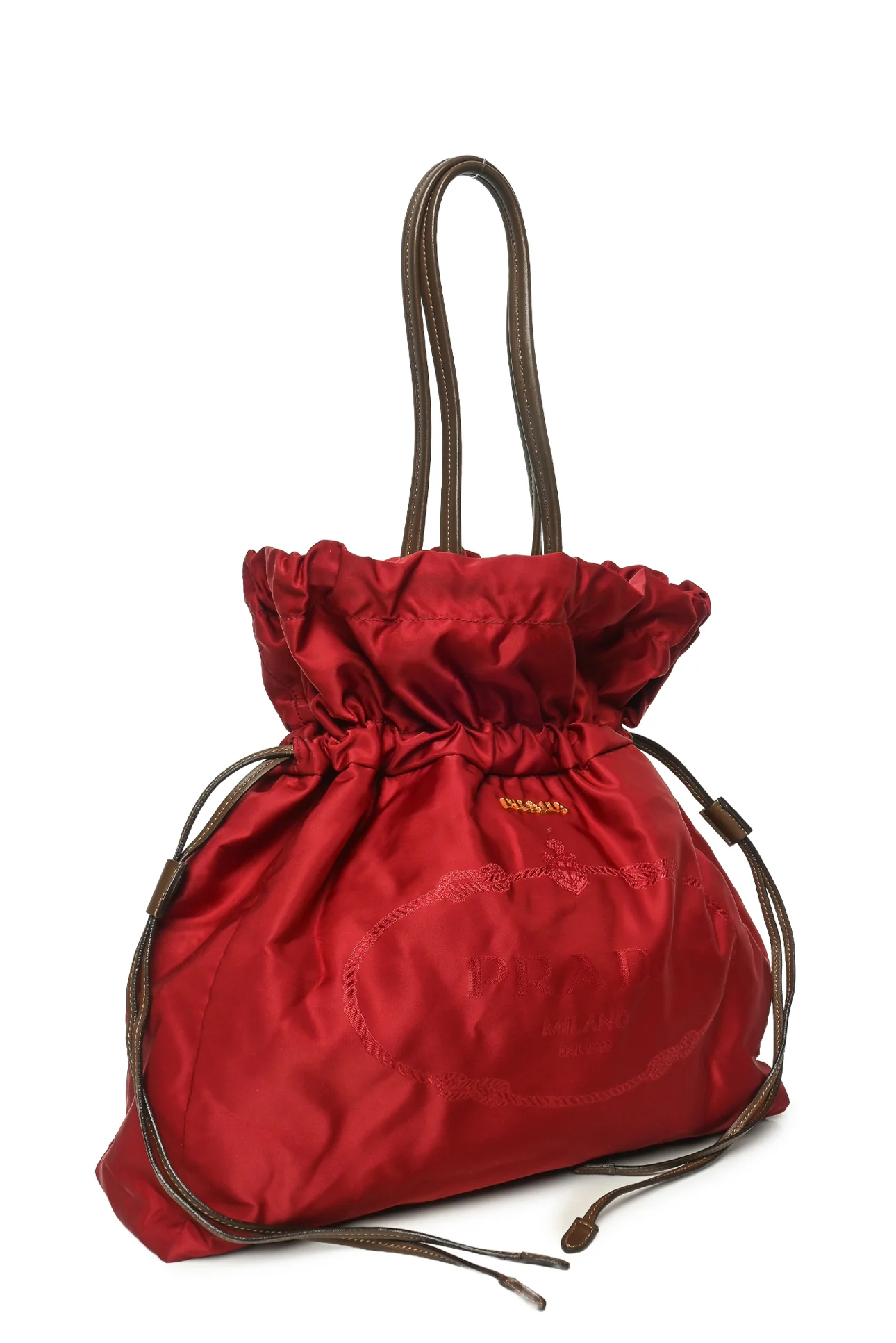 Prada Tessuto Logo Jacquard Drawstring Tote Bag - Image 2