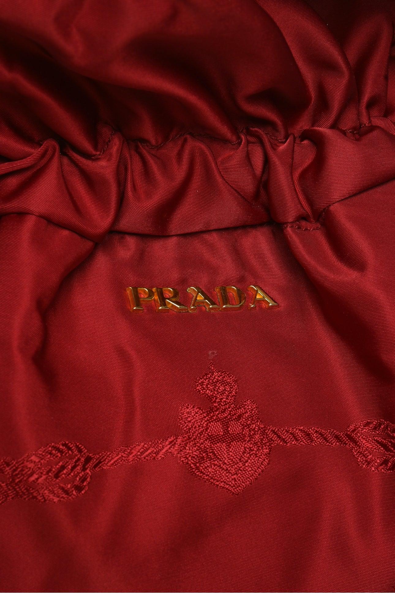Prada Tessuto Logo Jacquard Drawstring Tote Bag - Image 5