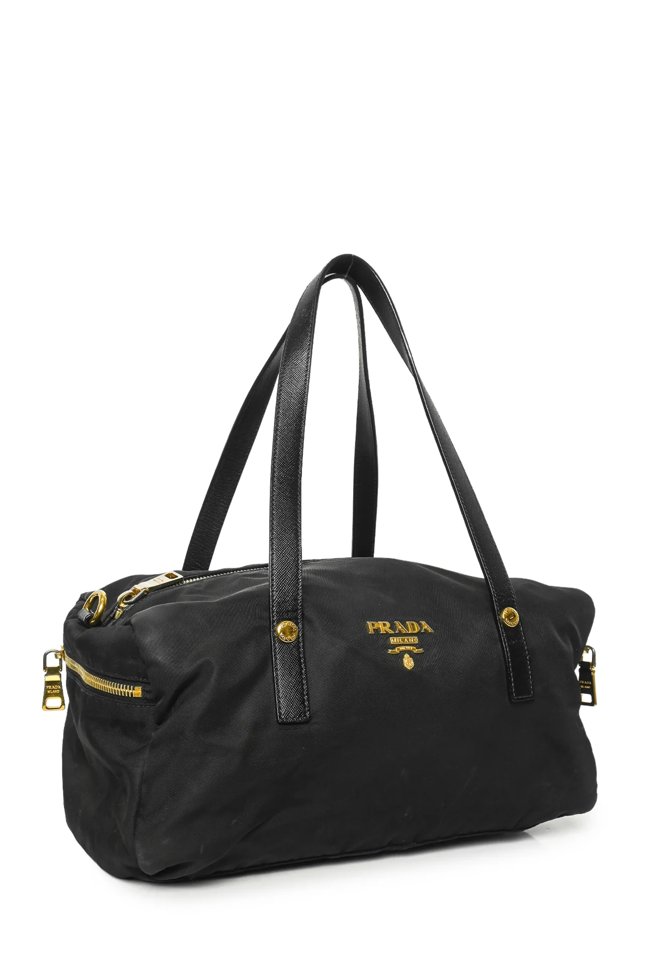 Prada Tessuto Nylon & Saffiano Leather Handle Purse - Image 2