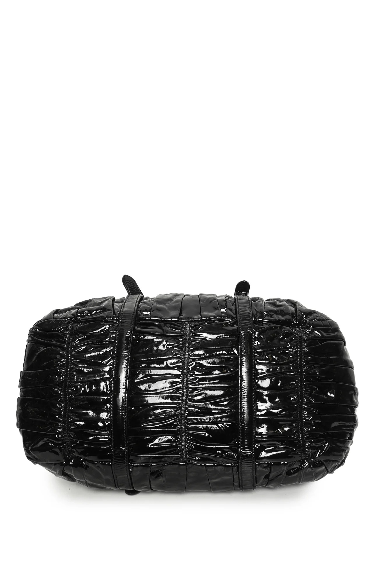 Prada Vernice Gaufre Ruched Patent Leather Tote - Image 4