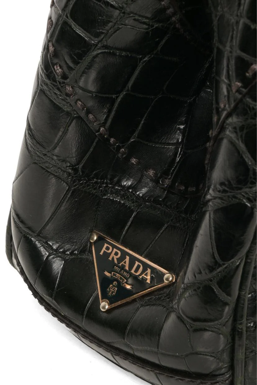 Prada Vintage Crocodile Leather Shoulder Bag - Image 5