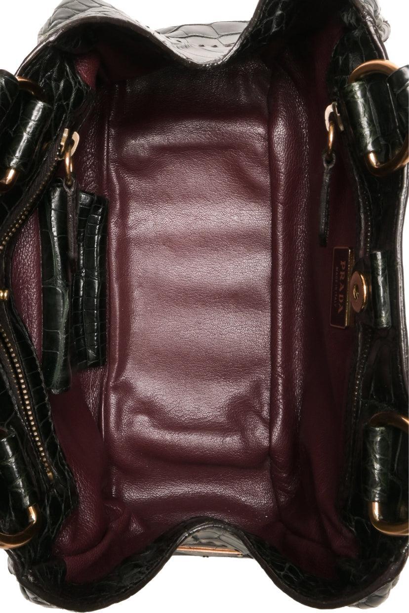 Prada Vintage Crocodile Leather Shoulder Bag - Image 8