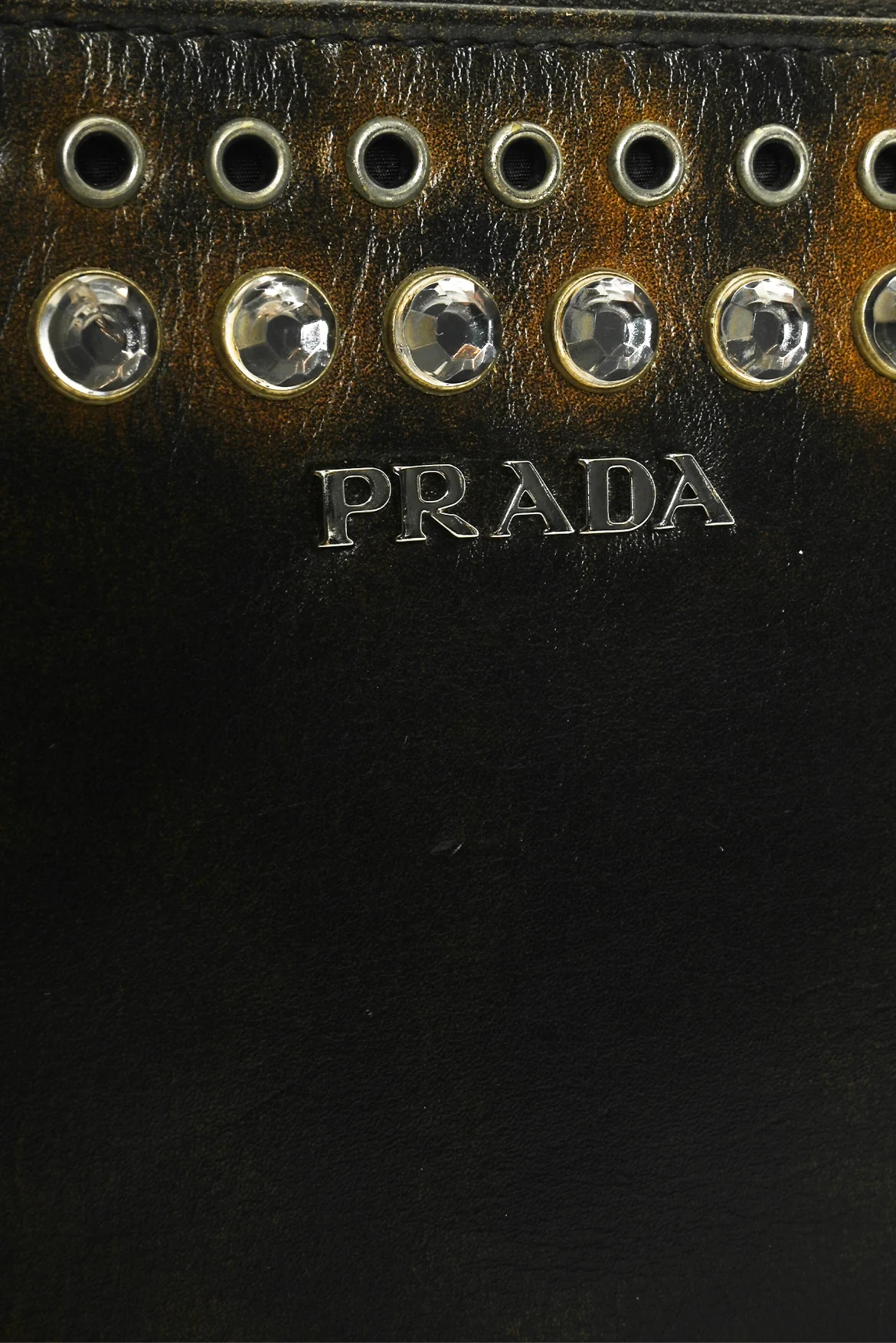 Prada Vitello Grommet Crystal Embellished Wallet - Image 5