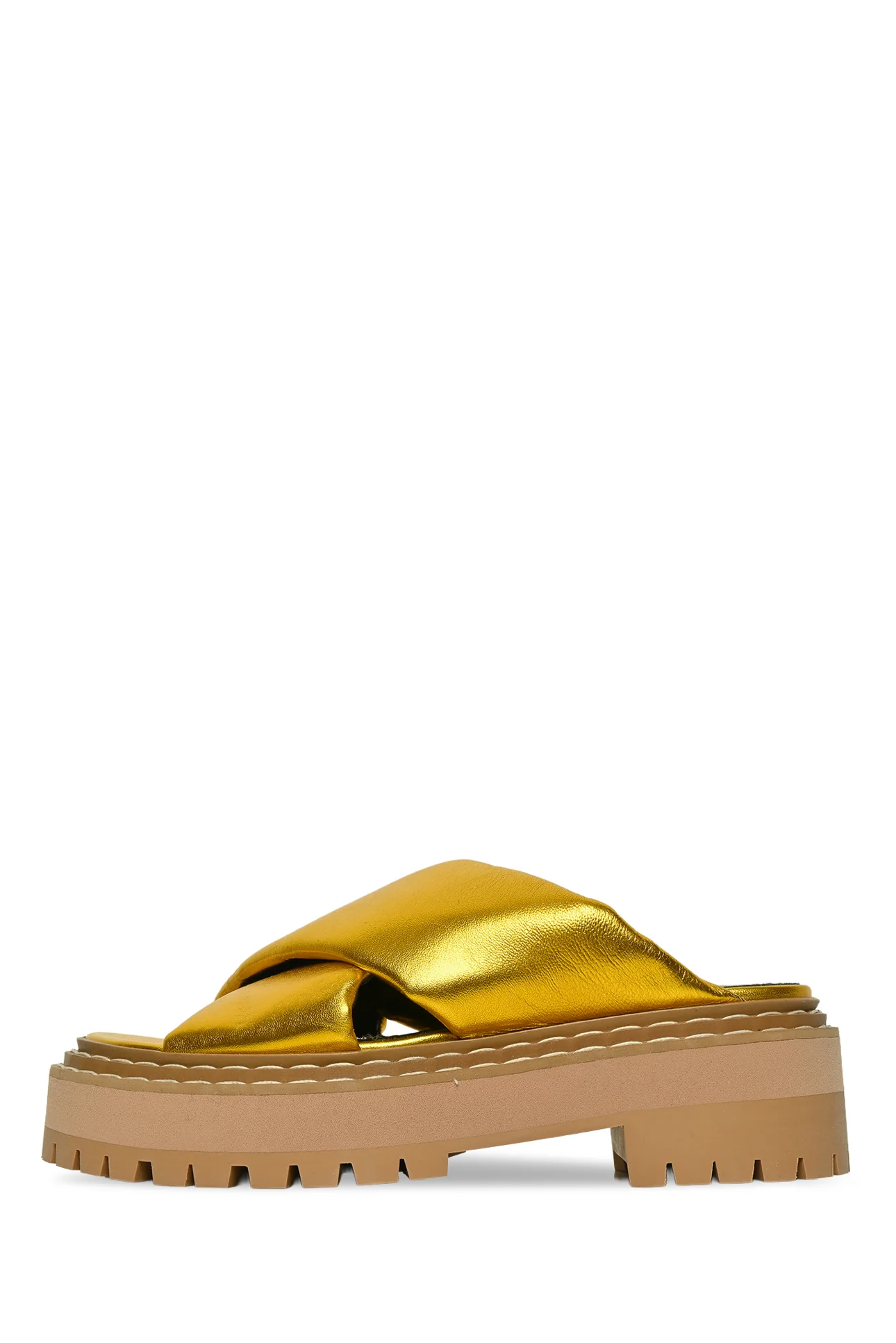 Proenza Schouler Size 36.5 Metallic Leather Platform Sandals - Image 3