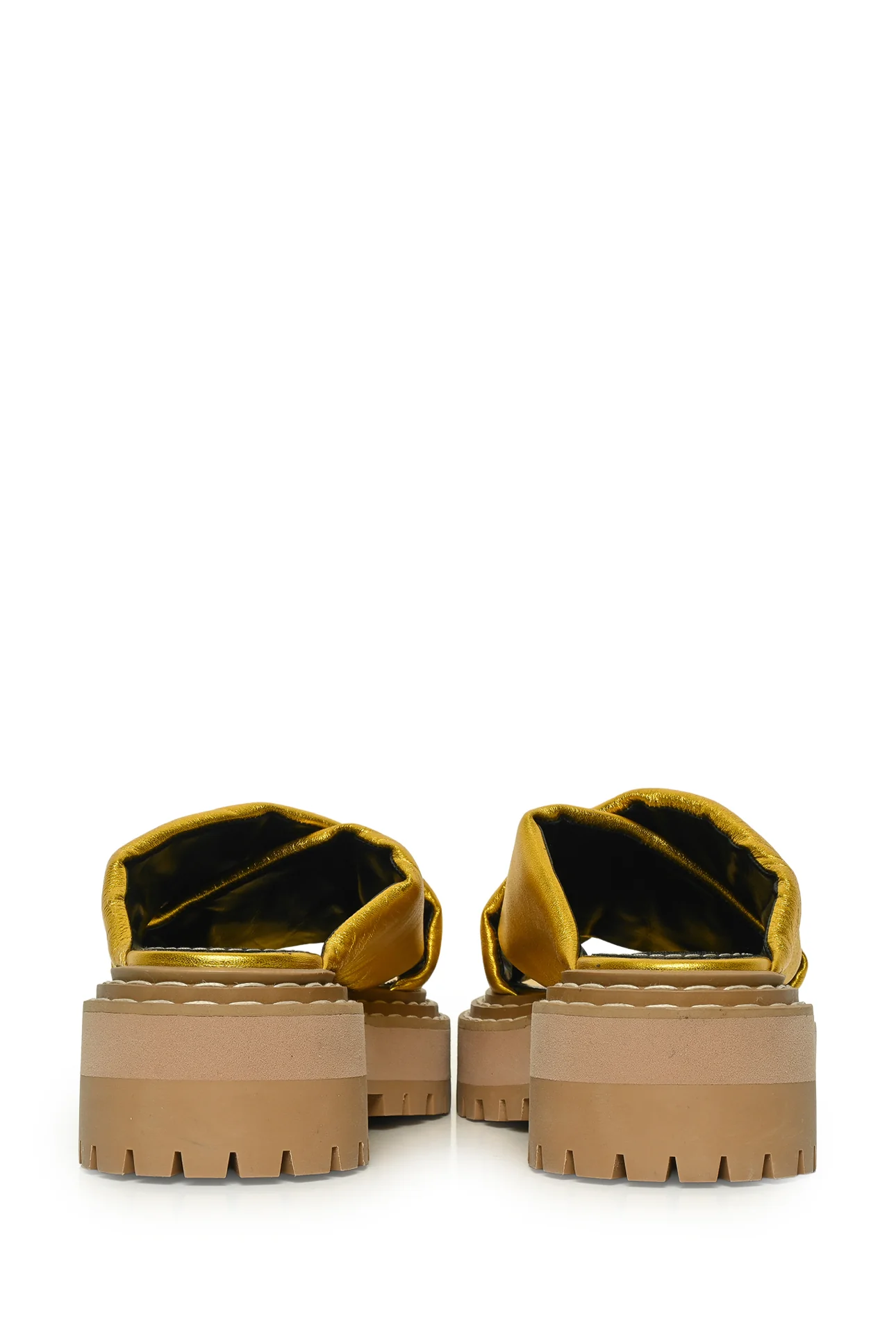 Proenza Schouler Size 36.5 Metallic Leather Platform Sandals - Image 4