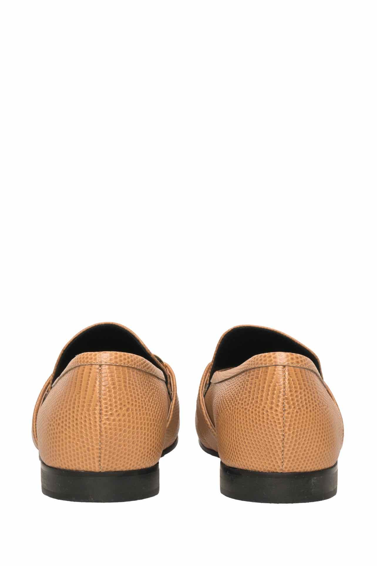 Proenza Schouler Size 39 Lizard Print Embossed Leather Loafers - Image 5