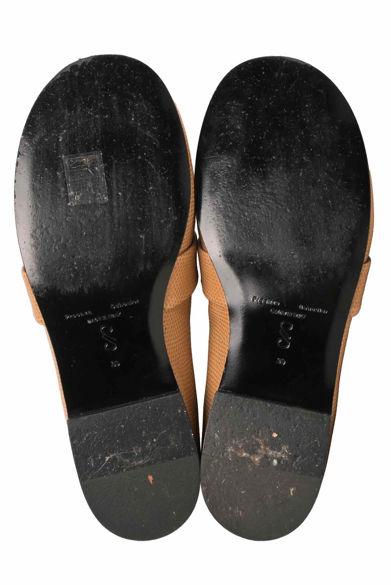 Proenza Schouler Size 39 Lizard Print Embossed Leather Loafers - Image 6