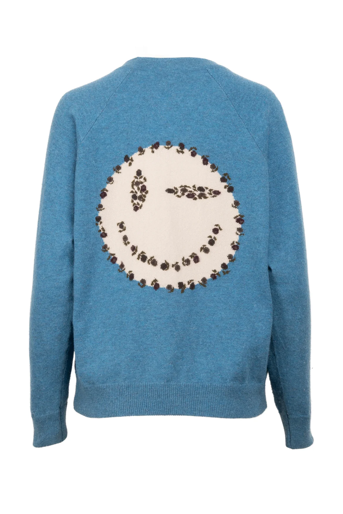 Queene and Belle Size S Floral Smiley Face Cashmere Sweater - Image 2