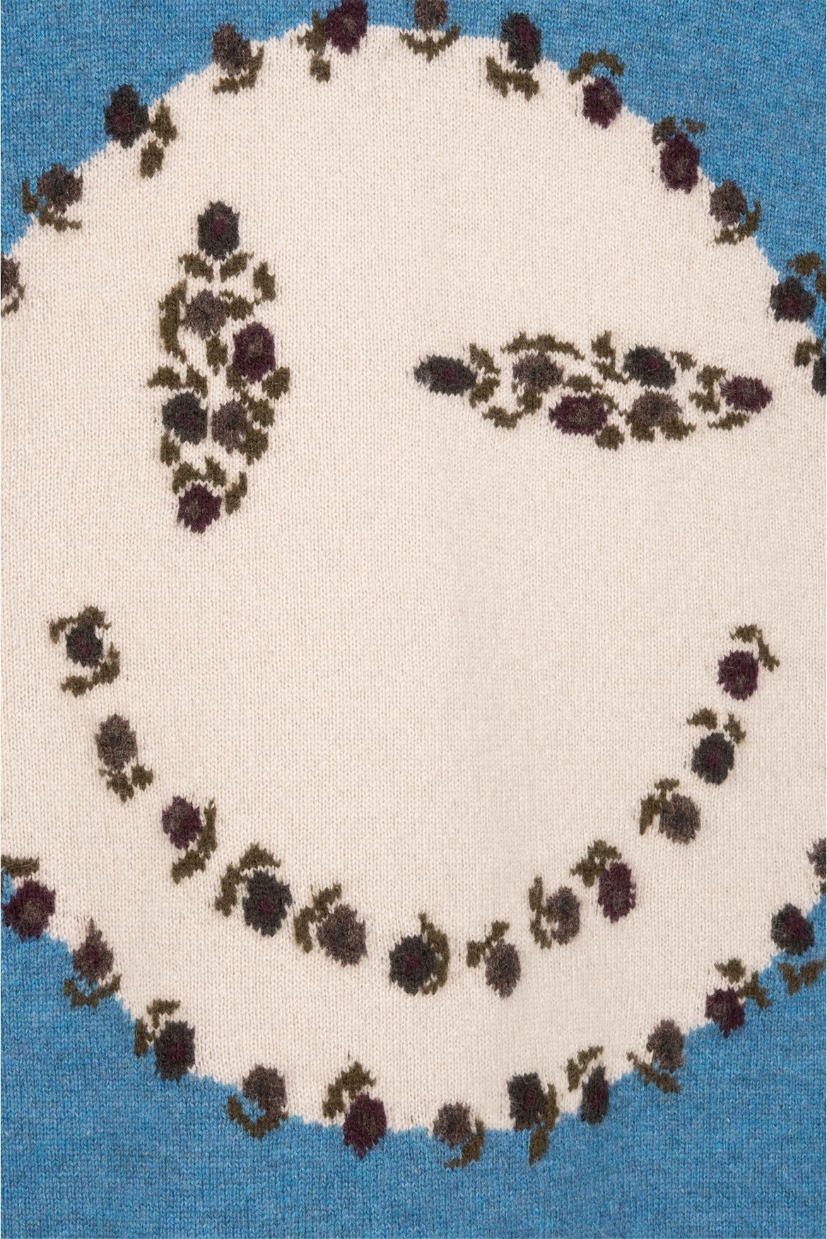 Queene and Belle Size S Floral Smiley Face Cashmere Sweater - Image 3