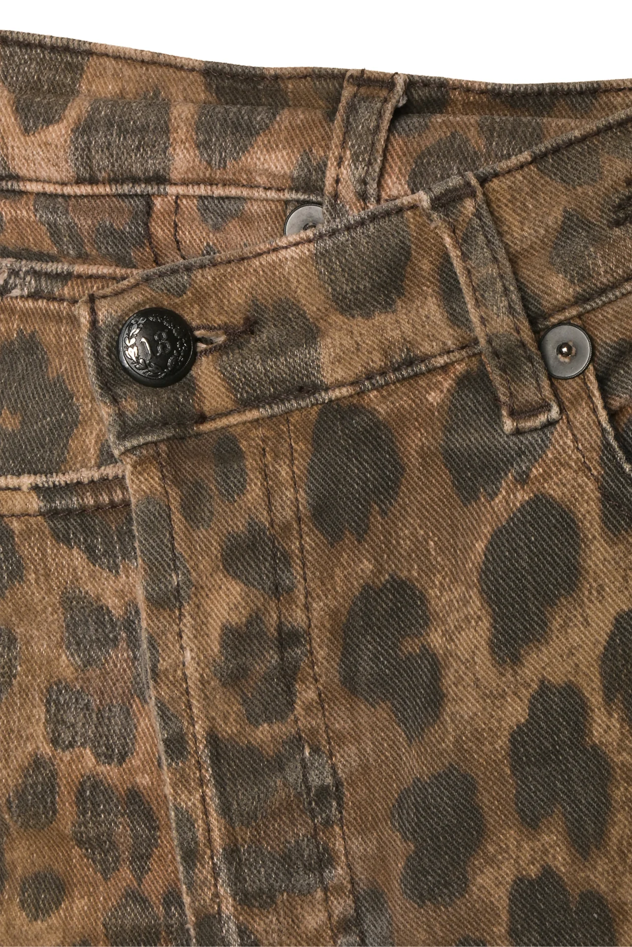 R13 Size 26 Norbury Distressed Leopard Print Skirt - Image 3