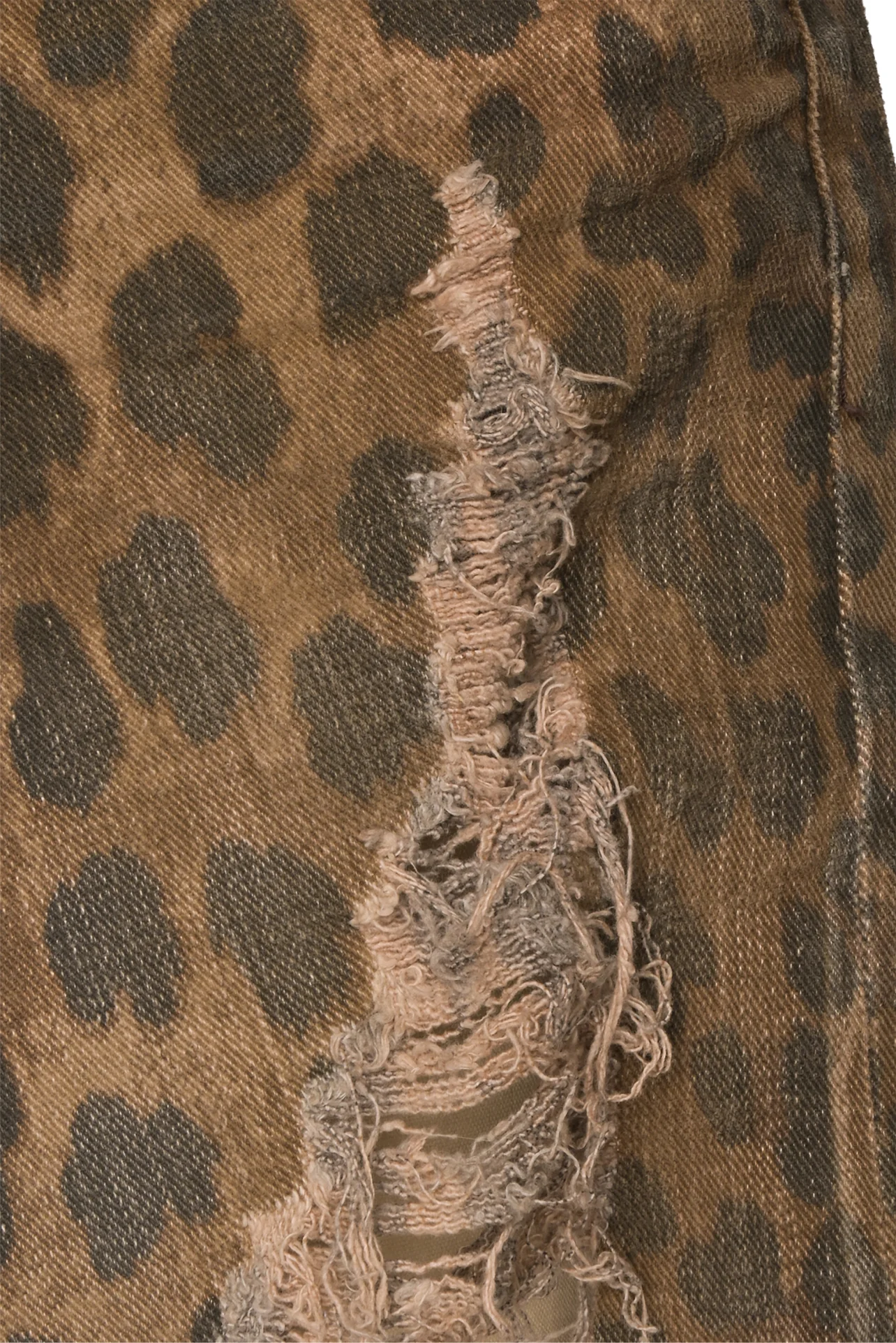 R13 Size 26 Norbury Distressed Leopard Print Skirt - Image 4