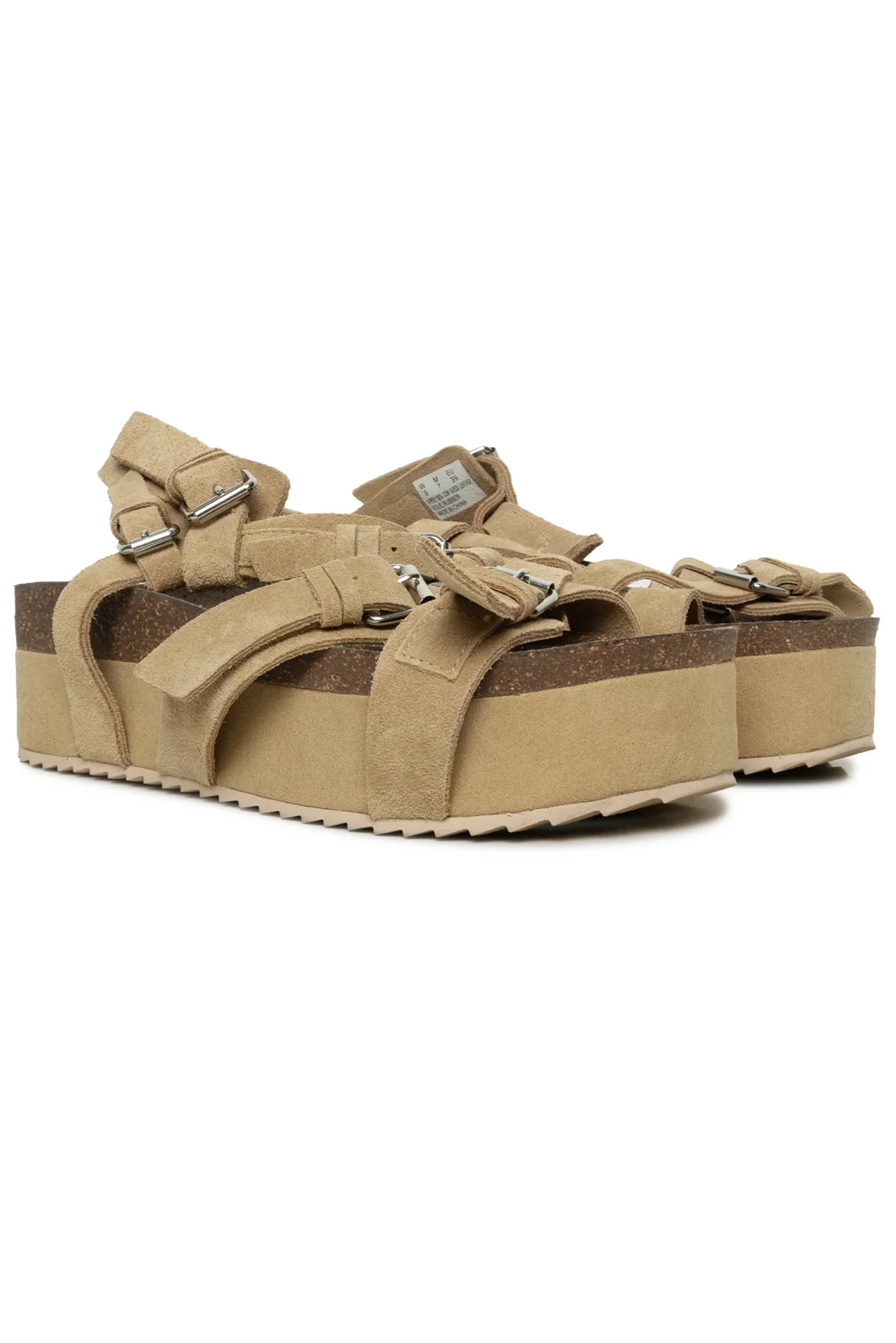 R13 Size 9 Khaki Suede Platform Sandals - Image 2