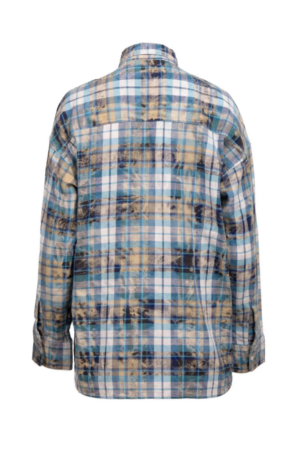 R13 Size S Enzyme Wash Blue Plaid Big Boy Blouse - Image 2