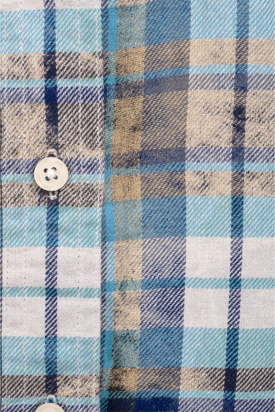 R13 Size S Enzyme Wash Blue Plaid Big Boy Blouse - Image 3