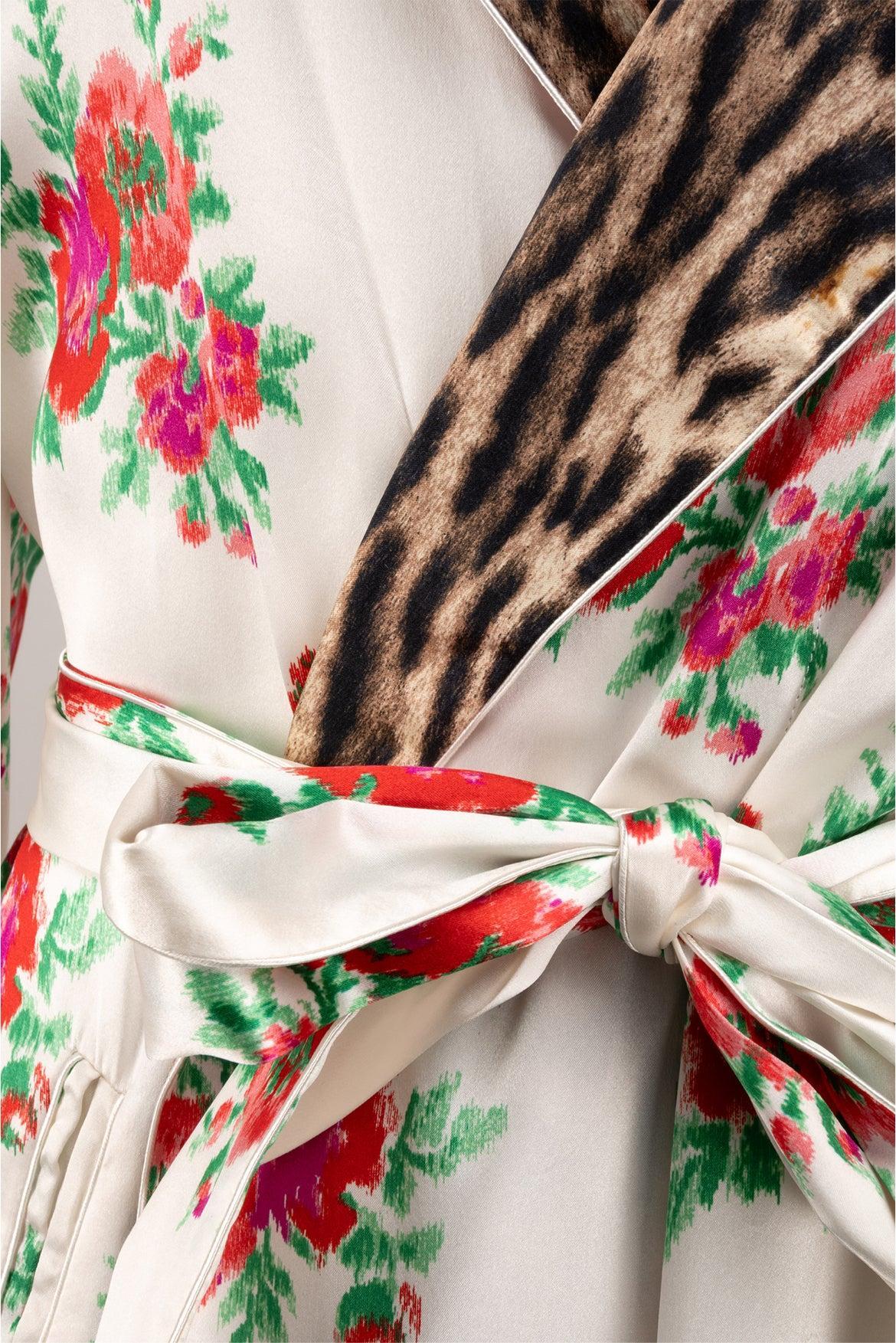 R13 Size XS Floral Smoking Robe - Image 3