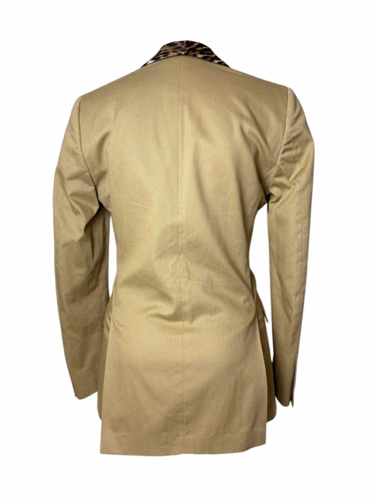 R13 Size XS Leopard Print Shawl Collar Cotton Blazer - Image 2