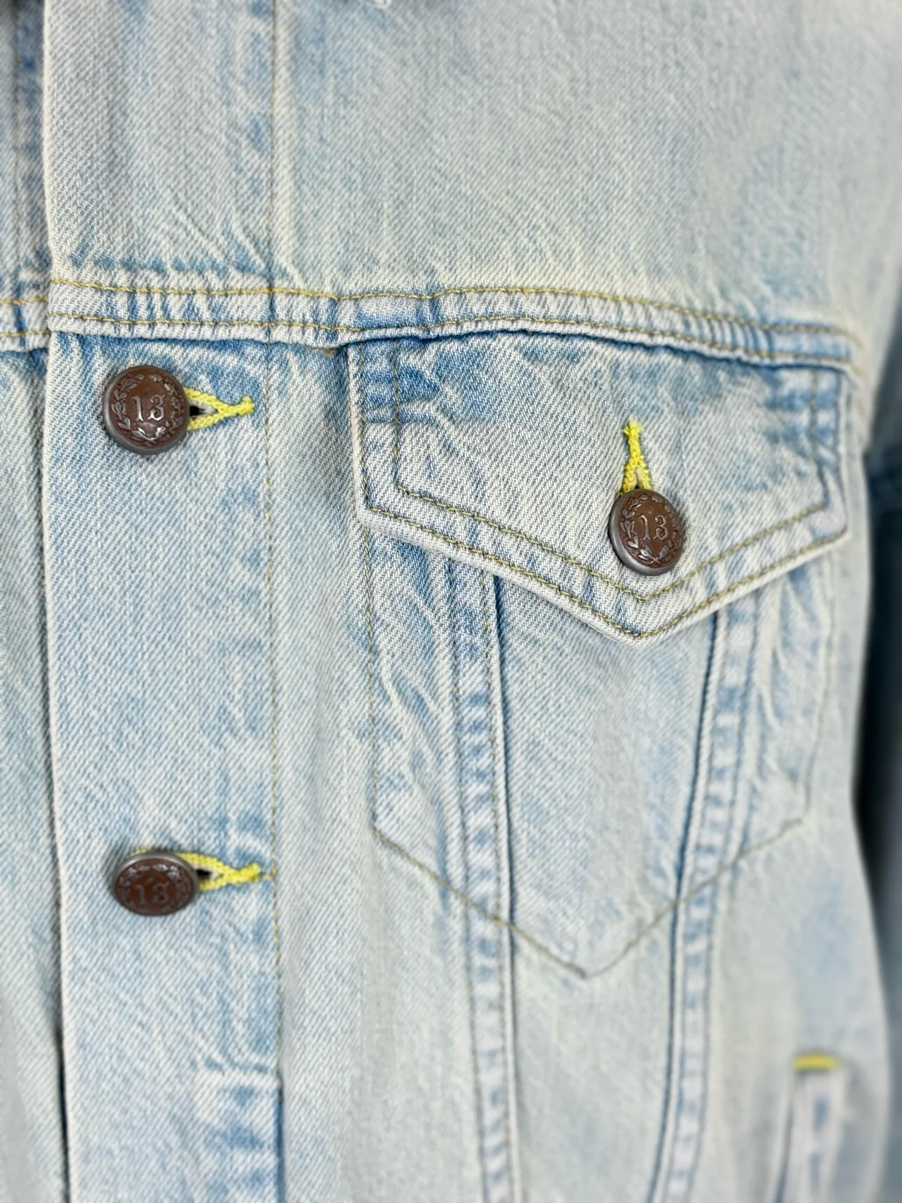R13 Size XS Off Trucker Denim Jacket - Image 3