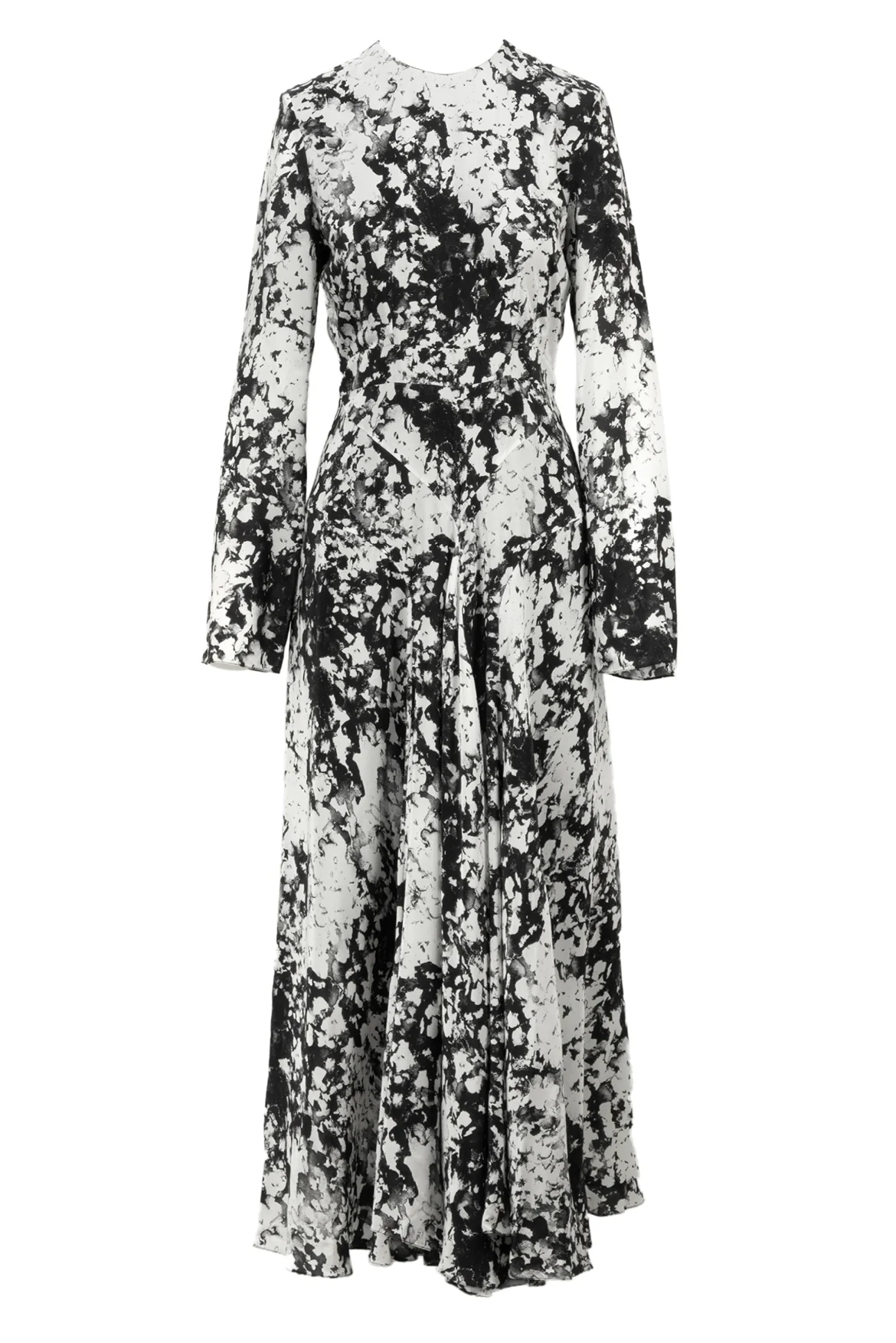 RAEY Size 6 Long Sleeve Silk Printed Maxi Dress