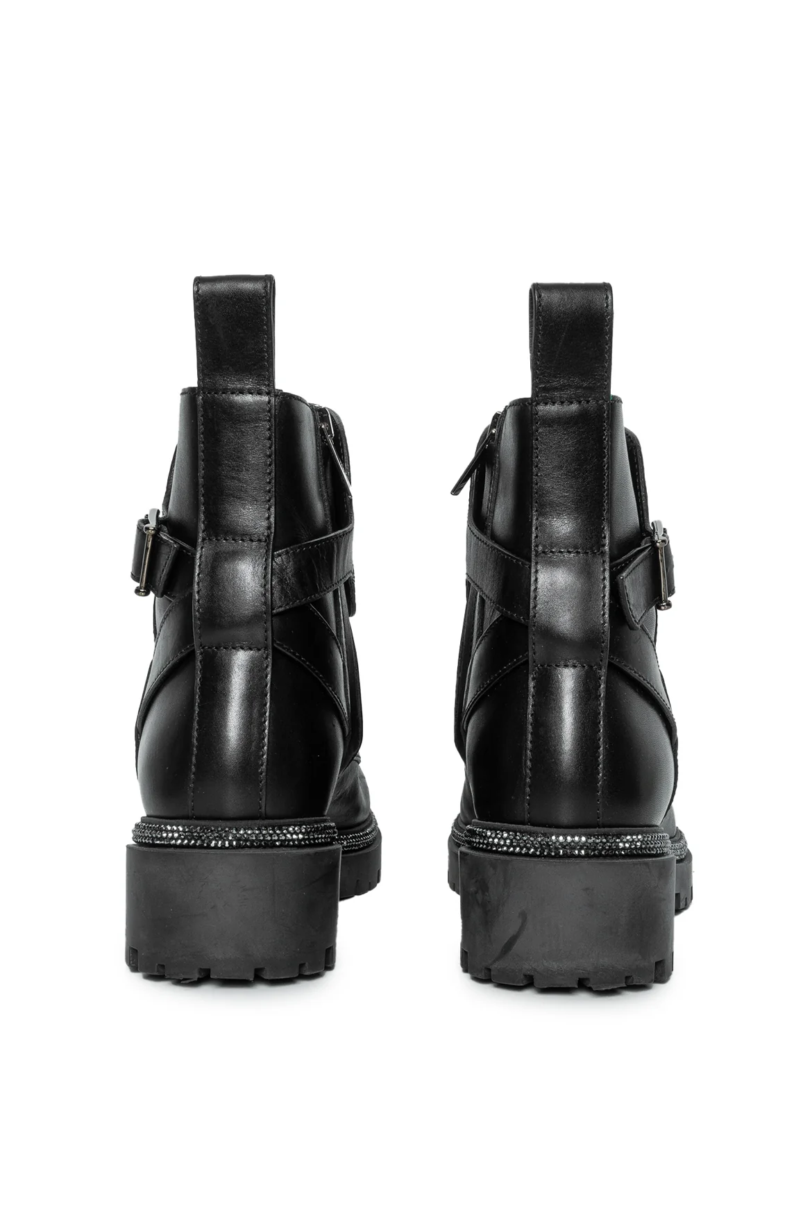 Rene Caovilla Size 34.5 Black Hematite Strass Ankle Boots - Image 4