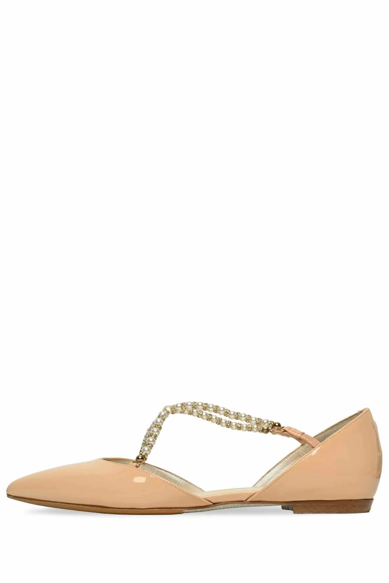 Rene Caovilla Size 35 Faux Pearl Crossover Strap Pointed Toe Flats - Image 3