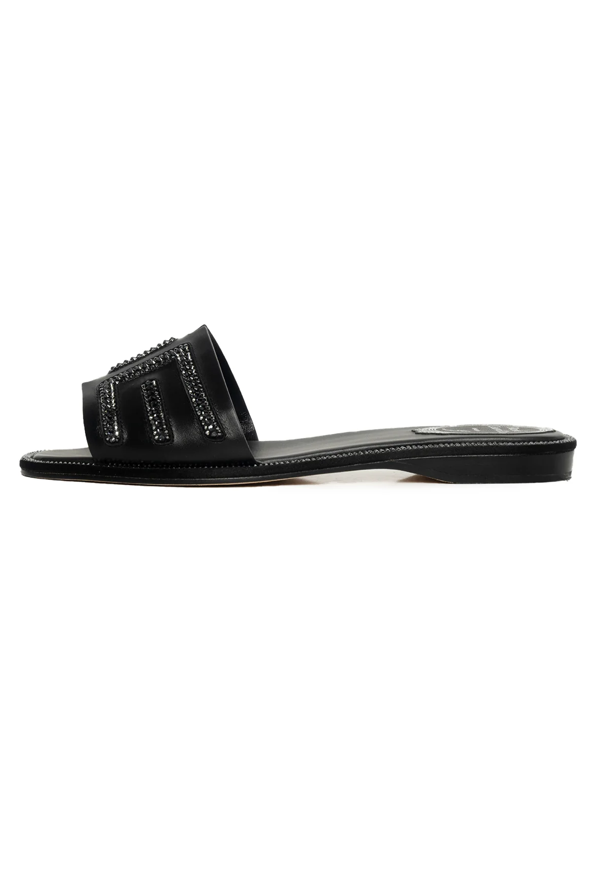 Rene Caovilla Size 37 Hematite Graphite Mule Slides - Image 3