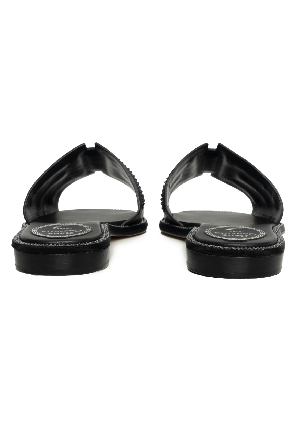 Rene Caovilla Size 37 Hematite Graphite Mule Slides - Image 4