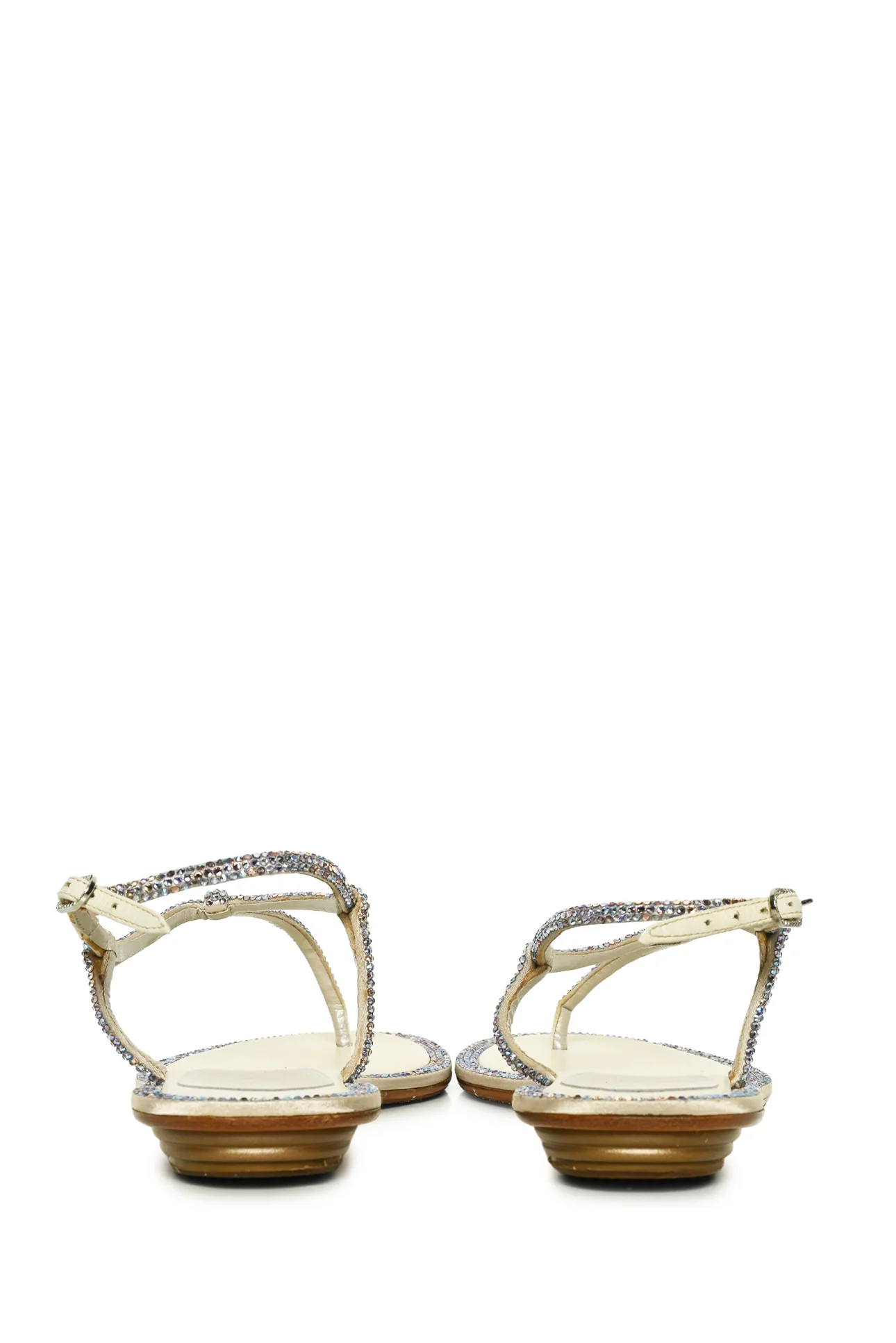 Rene Caovilla Size 8.5 Diana Crystal Embellished Flat Sandals - Image 4