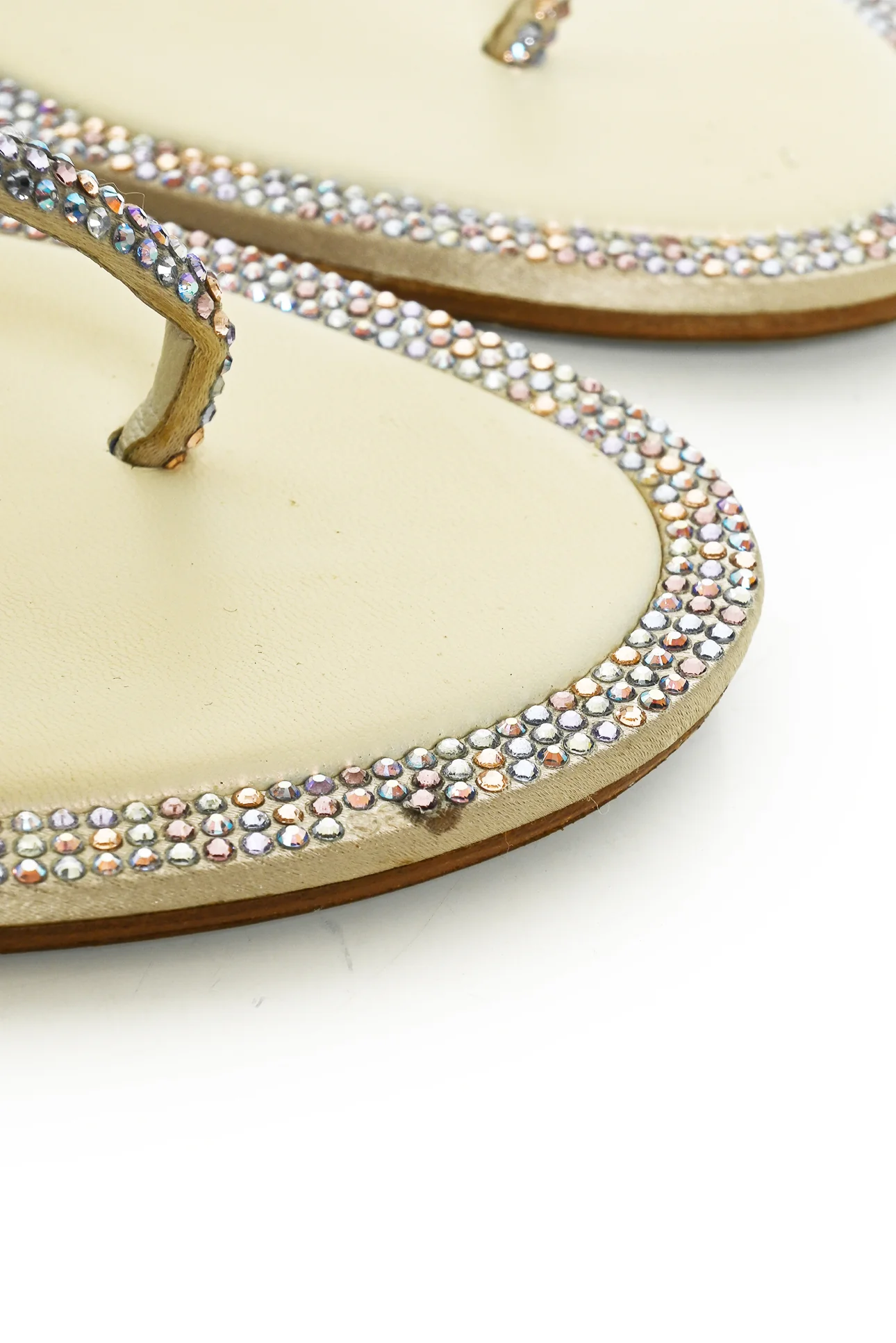 Rene Caovilla Size 8.5 Diana Crystal Embellished Flat Sandals - Image 5