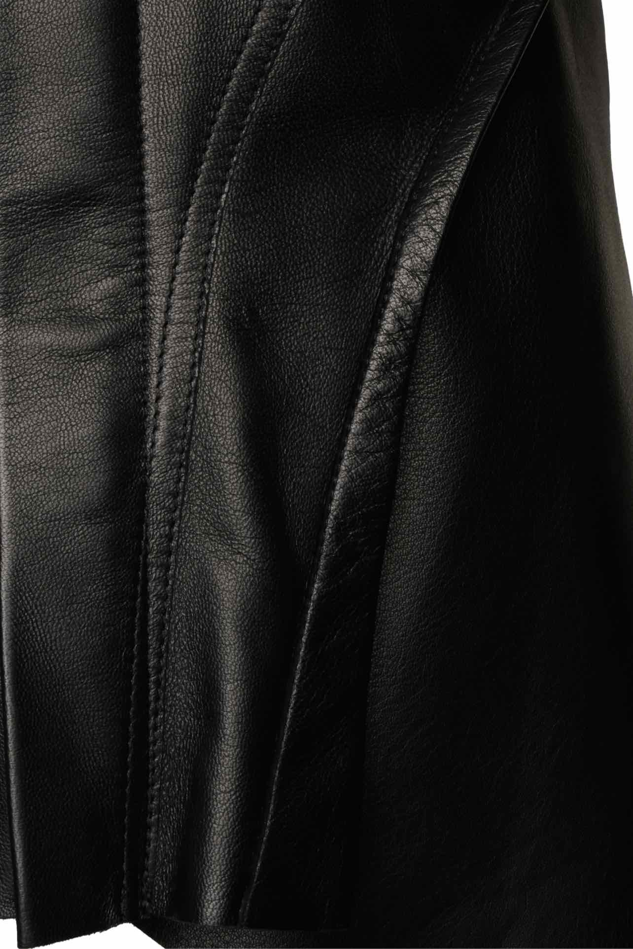 Rick Owens Size 4 Naska V-neck Leather Zip-up Vest - Image 3